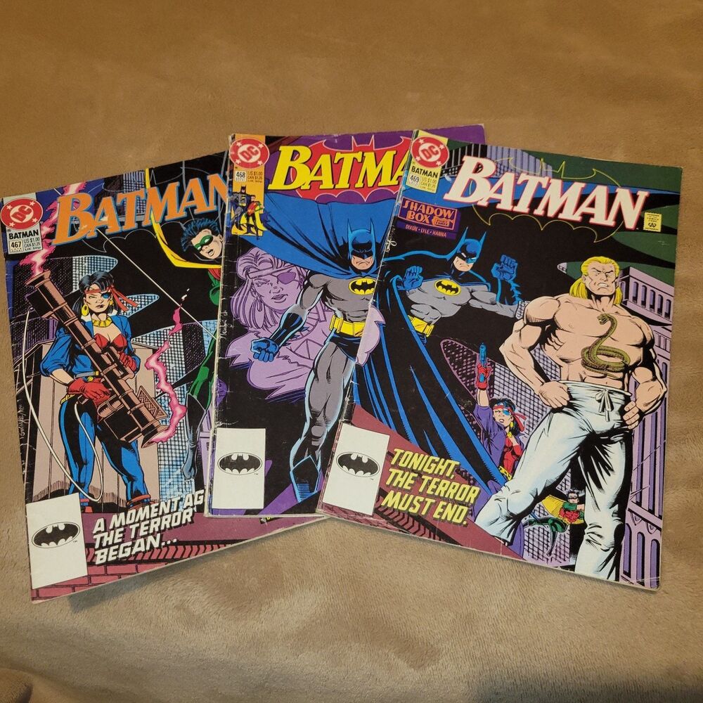 Batman #467 468 469 Set - 1st App King Snake (Bane's Father) - Shadow Box Arc
